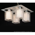 Lampes de plafond modernes Verre blanc Ombre intérieur et transparent en verre extérieur (MX8105-4W)